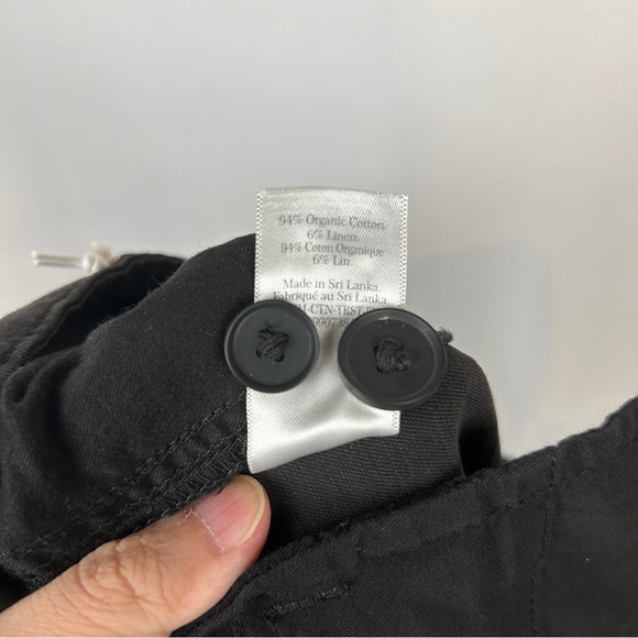 NEW Everlane Crop Black Wide Straight Leg Cargo Pants Cotton Linen Blend Size 6 - Picture 15 of 16